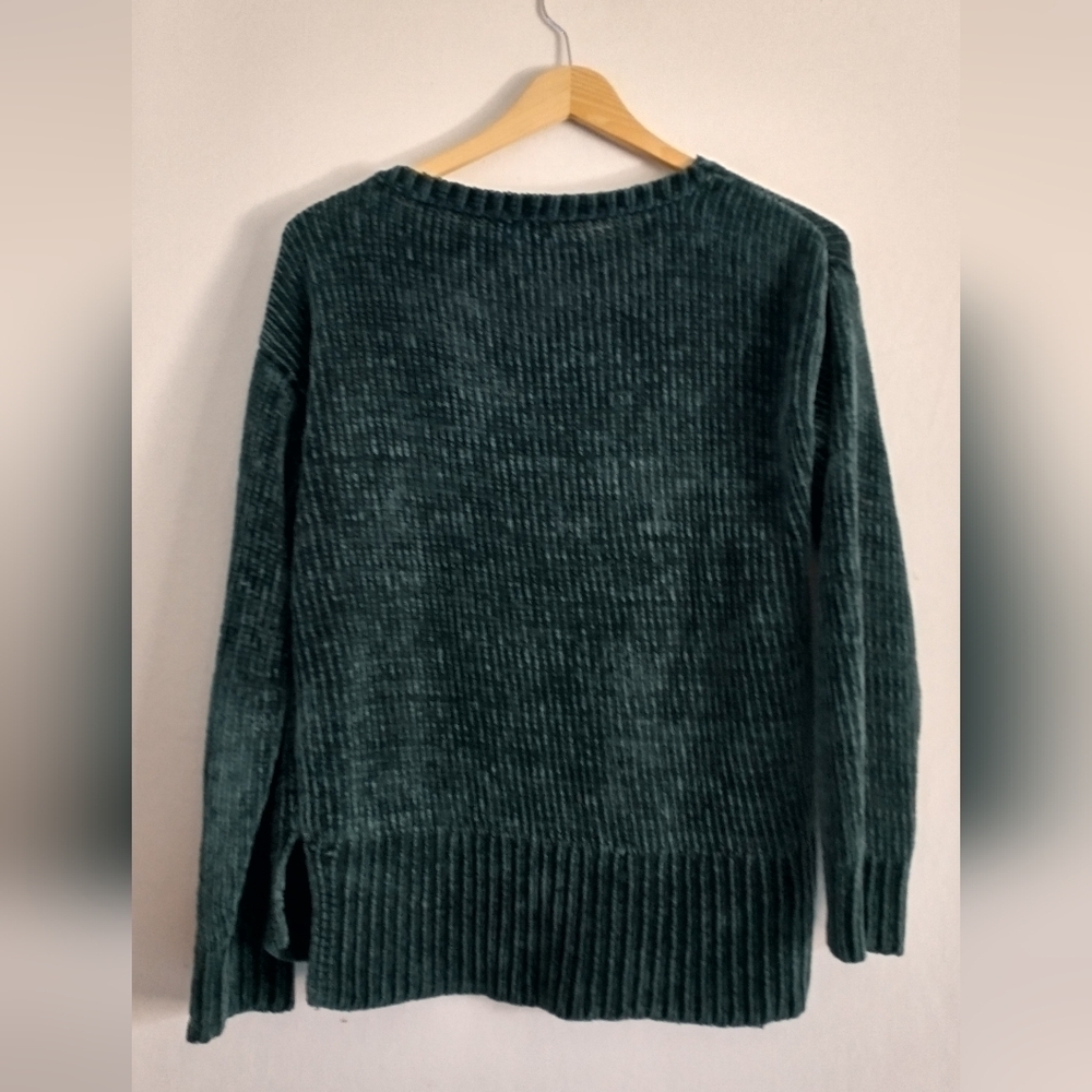 90's Y2K Jones New York Emerald Green Crew Neck Oversized Sweater Small - Picture 2 of 2